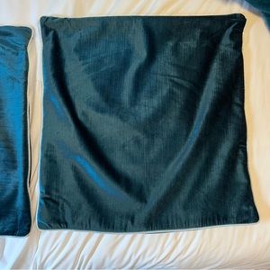 (2) Anthropologie Adelina Velvet Pillow Covers - Teal 22”x22”